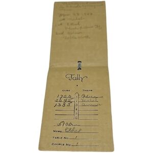 💛 1940 Vintage Tally Card